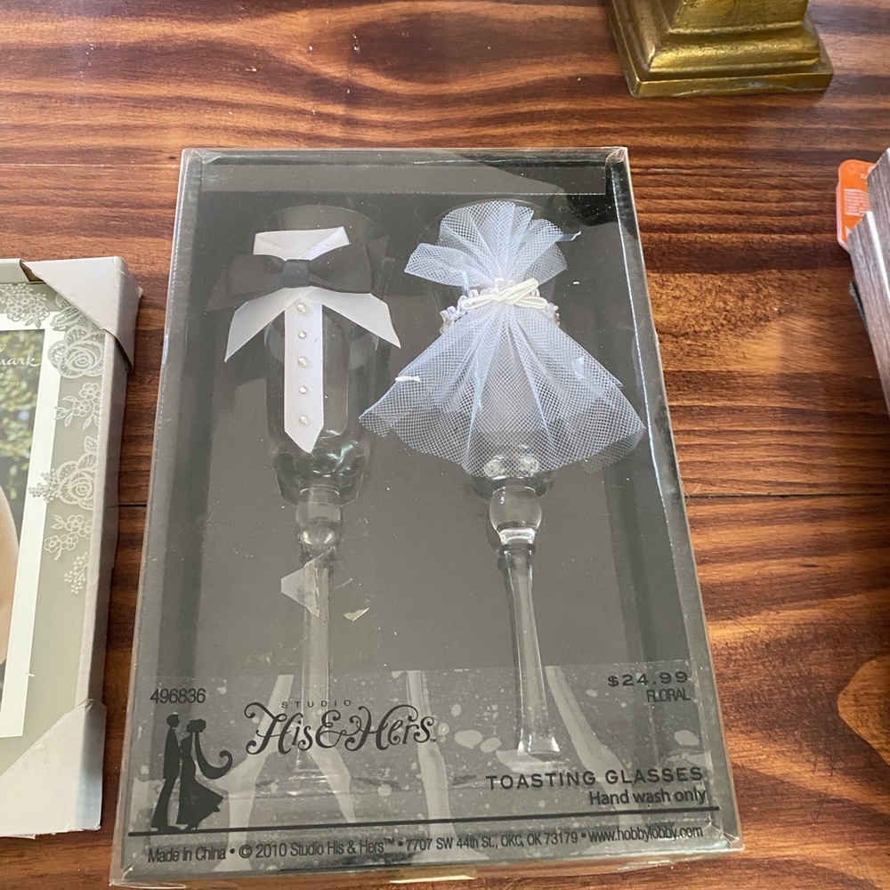 New his and hers wedding glasses